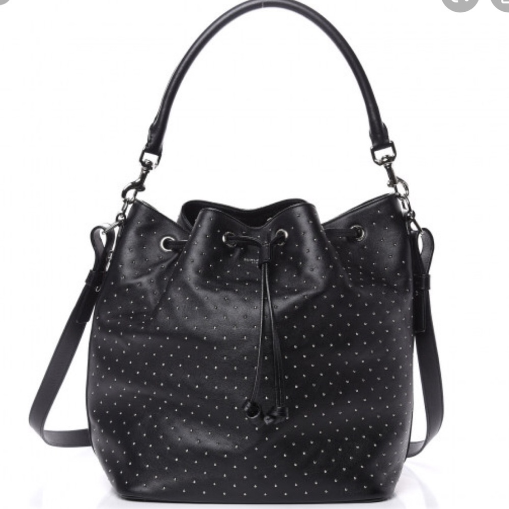 COPY - SAINT LAURENT Studded Emmanuelle Bucket Bag Black - Picture 8 of 9